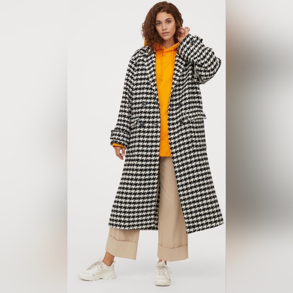 ZARA Black & White Jersey Knit Coat - Picture 10 of 16